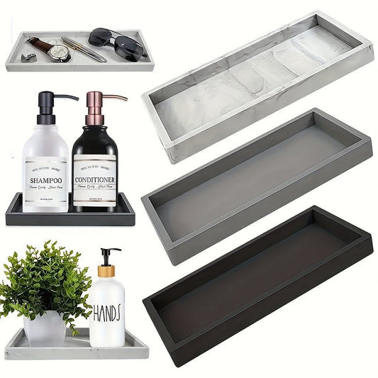 Elegant Silicone Vanity Tray - Perfect for Bathroom Countertop Organization, Jewelry & Decor Storage, Christmas/Halloween Gift Decoration