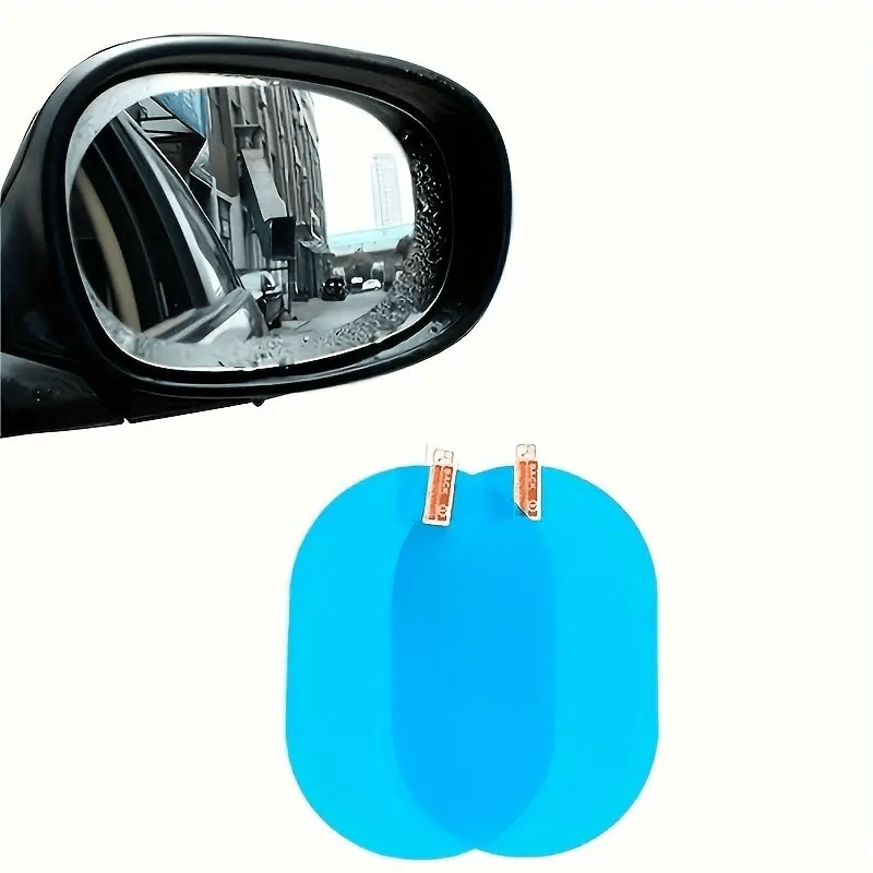 2pcs Anti-Fog Rainproof Car Mirror Film - Waterproof, Clear PET Protective Sticker for Rearview Mirrors