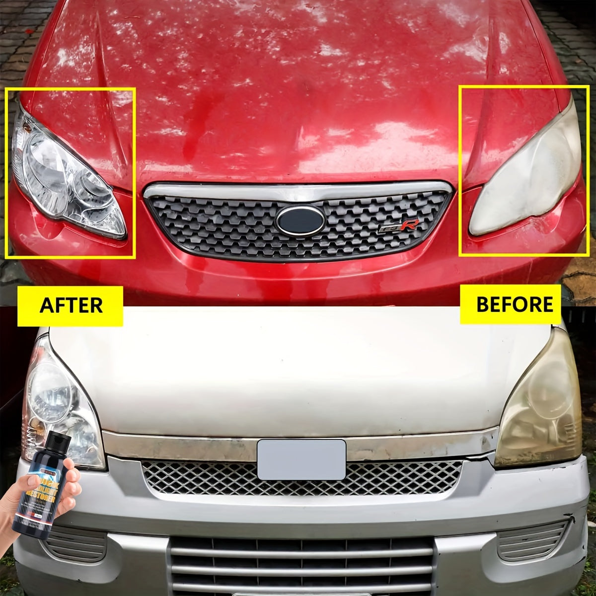 JB-XPCS Headlight Restorer - Easy Wipe, No Polish Needed | Brightens & Protects Against Yellowing | Fit